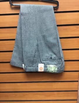 Meyer Grey Wool Mix Stretch Fabric Check Trousers. Sizes 38″ and 40″ Left