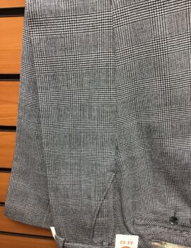 Meyer Grey Wool Mix Stretch Fabric Check Trousers. Sizes 38″ and 40″ Left
