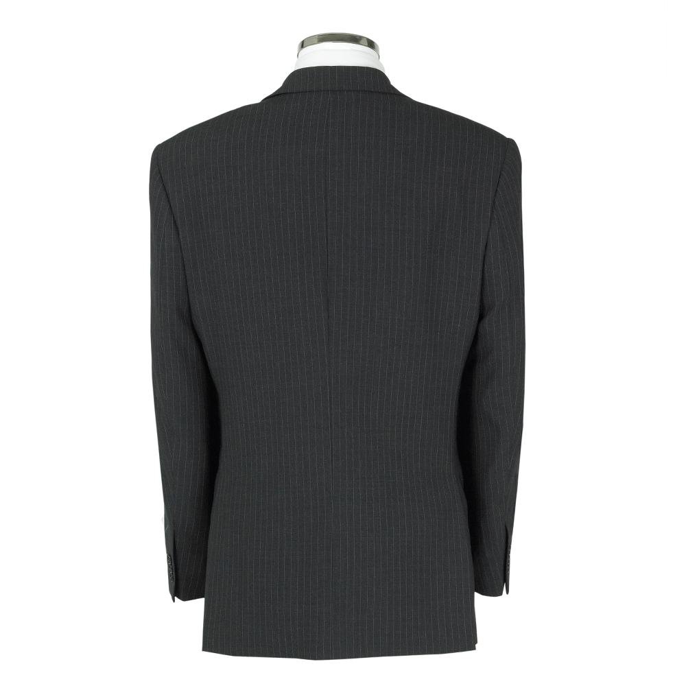 Wool Mixture Suit Jacket Stripe Charcoal
