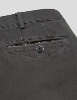 Meyer Trousers Mid Grey Fine Micro Autumn Cotton .Style Chicago