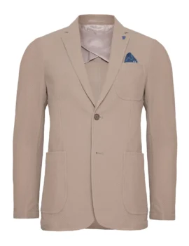 R2 Amsterdam Travel Jacket in Beige. Stretch Fabric