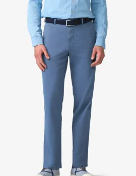 Meyer Mid Blue Stretch Cotton Summer Cotele Chino.