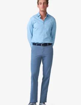 Meyer Mid Blue Stretch Cotton Summer Cotele Chino.