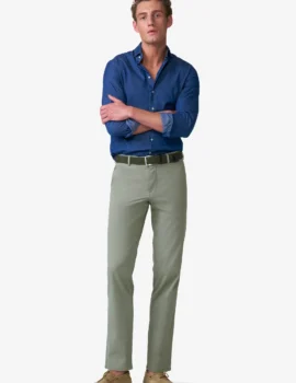 Meyer Oliver Colour Stretch Cotton Cotele Fabric Chino Trousers