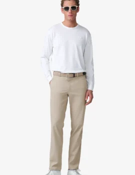 Meyer Beige Stretch Cotton Cotele Fabric Chino Trousers