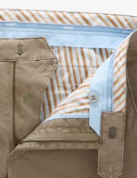 Meyer Sand colour Stretch Cotton Cotele Fabric Chinos