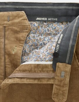 Meyer Beige Stretch Cotton Cord Trousers