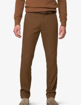 Meyer Caramel Colour Stretch Cotton Trousers, Autumn Weight